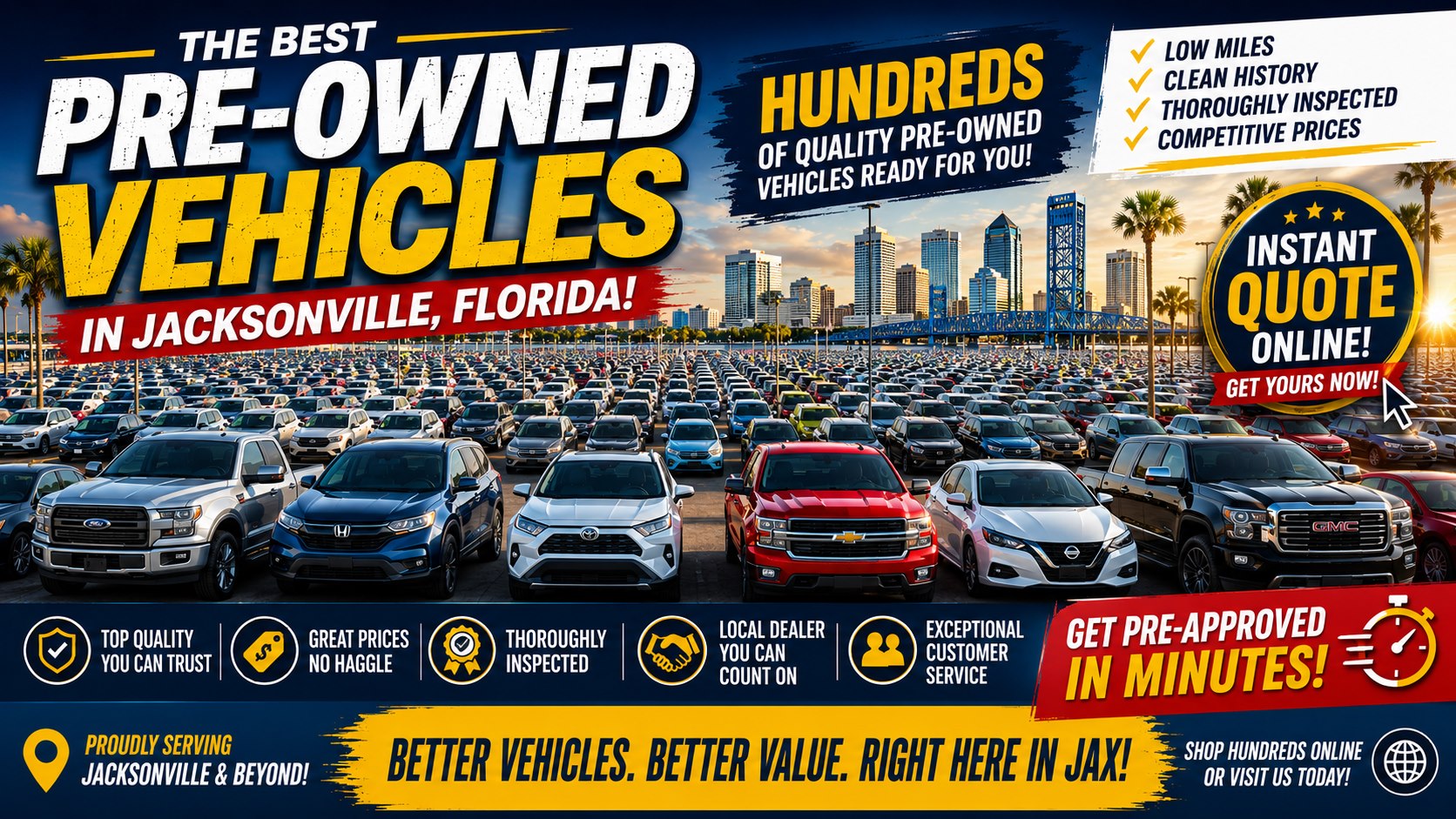 The best pre-owned vehicles in Jacksonville, Florida with instant quote online